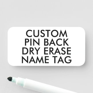 3" x 1,5" anpassningsbar tom Dry Erase namnskylt m Namnbricka