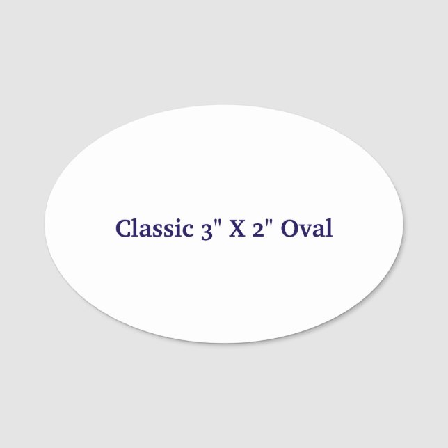 3" X 2" Oval Namnskylt Namnbricka (Framsida)