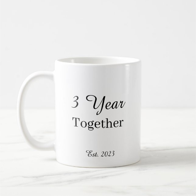 3 Year Anniversary Mug – First Wedding Anniversary Kaffemugg (Vänster)