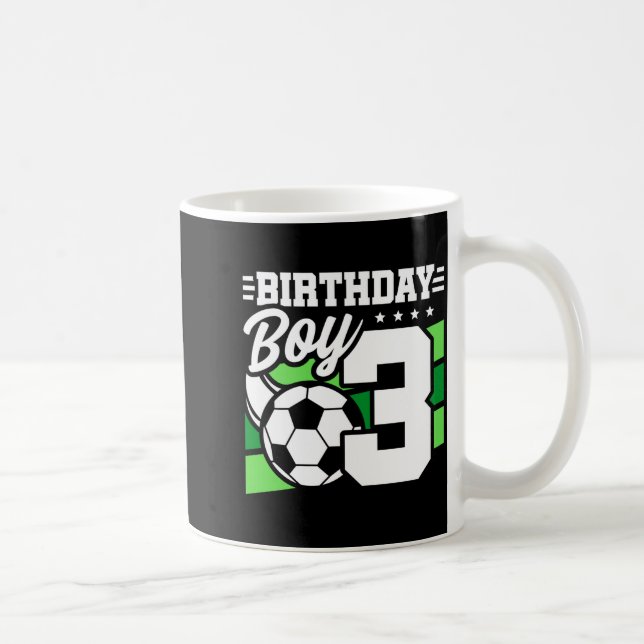 3 Year Old Soccer Football Party 3rd Birthday Boy  Kaffemugg (Höger)