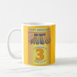 3 Year Sober Anniversary | Golden Ray 12 Step Kaffemugg
