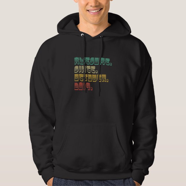 3 Years Old  Awesome Since October 2019 3rd Birthd Hoodie (Framsida)
