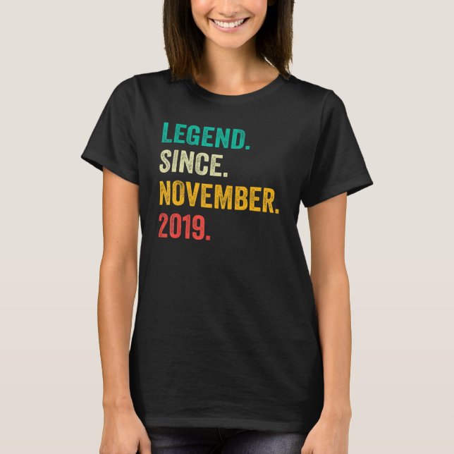 3 Years Old  Legend Since November 2019 3rd Birthd T Shirt (Framsida)