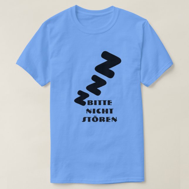 3 Z sover med text Bitte nicht stören Tee Shirt (Design framsida)