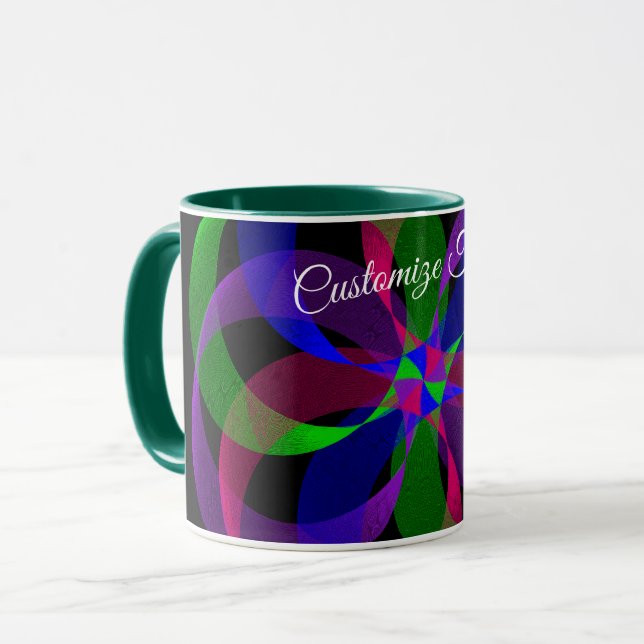 3D 2D Geometric Hybrid Coffee Mug Mugg (Framsida vänster)