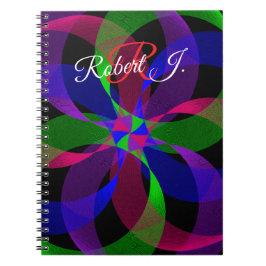 3D 2D Geometric Hybrid Spiral Notebook Anteckningsbok