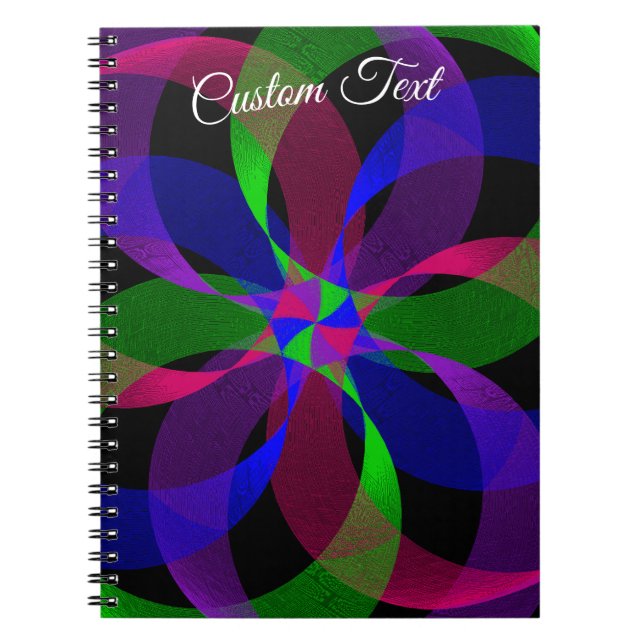 3D 2D Geometric Hybrid Spiral Notebook Anteckningsbok (Framsidan)