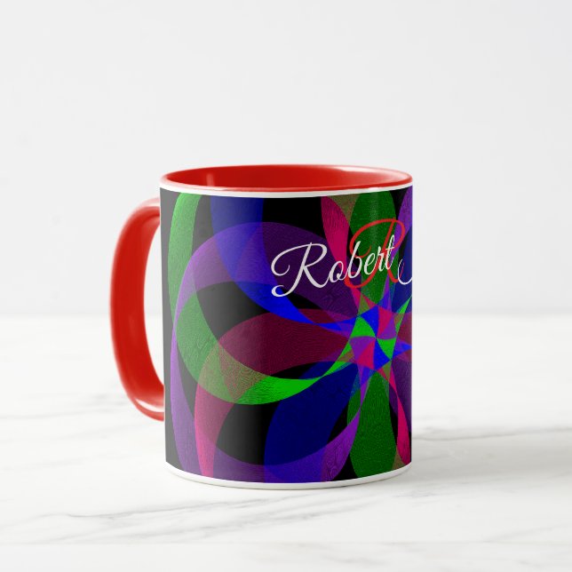 3D 2D Geometrisk Hybrid Kaffe Mugg (Framsida vänster)