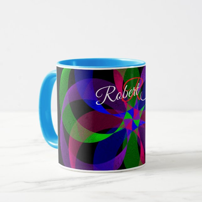 3D 2D Geometrisk Hybrid Kaffe Mugg (Framsida vänster)