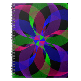 3D 2D Geometrisk Hybrid Spiral Anteckningsbok