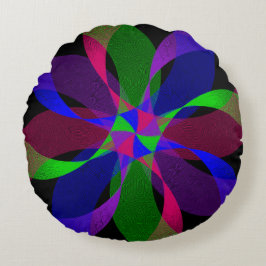 3D 2D Geometrisk hybridrunda fyllning Rund Kudde