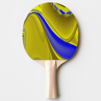 3D Abstract Rainbowart in Gold Yellow Blue Pingisracket