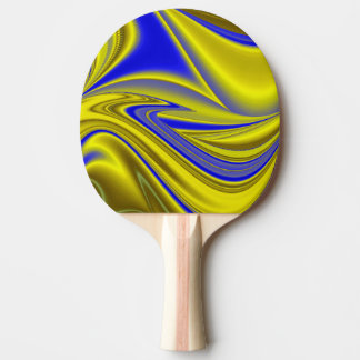 3D Abstract Rainbowart in Gold Yellow Blue Pingisracket