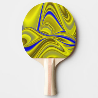 3D Abstract Rainbowart in Gold Yellow Blue Pingisracket