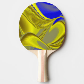3D Abstract Rainbowart in Gold Yellow Blue Pingisracket
