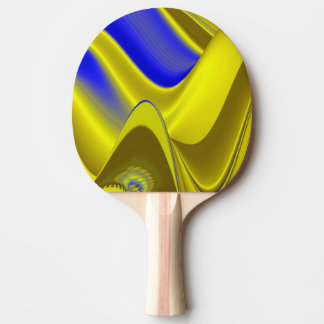 3D Abstract Rainbowart in Gold Yellow Blue Pingisracket