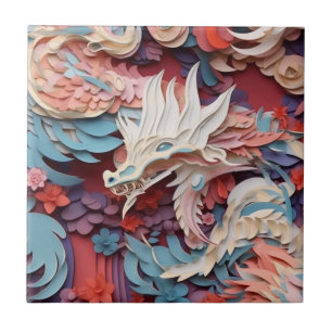 3D-Abstrakt för medeltida gotisk Fantasy Dragon He Kakelplatta