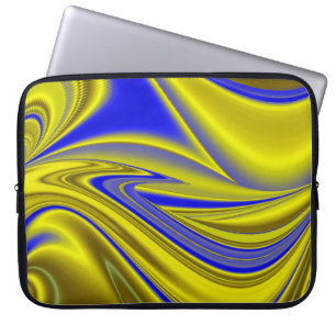 3D-Abstrakt i Guld Gult Blue-Grönt Laptop Fodral