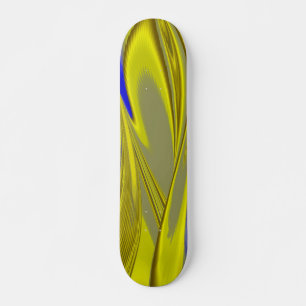 3D-Abstrakt i Guld Gult Blue Skateboard Bräda 19,5 Cm