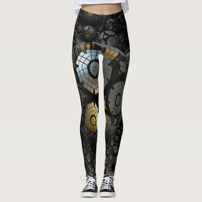 3D Abstrakt Konst 25 Leggings (Framsida)