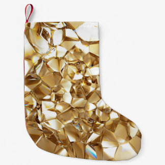 3D-abstrakt kristallkristaller guld struktur. Liten Julstrumpa