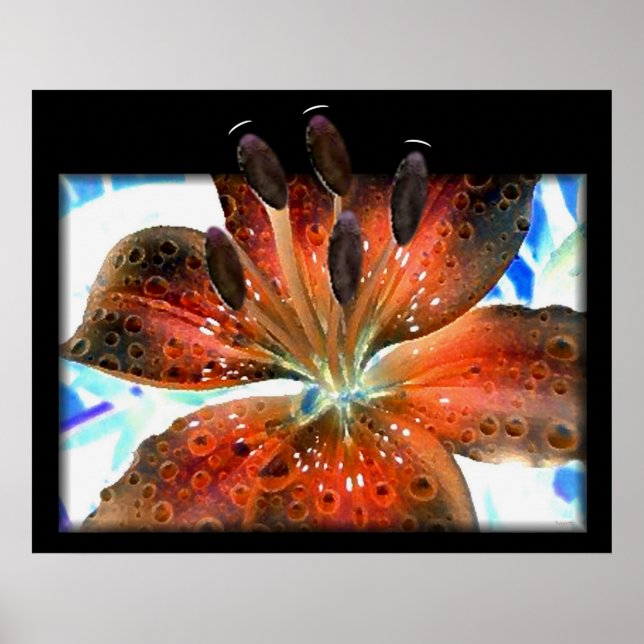 3D-Abstrakt Lilie Poster (Framsidan)