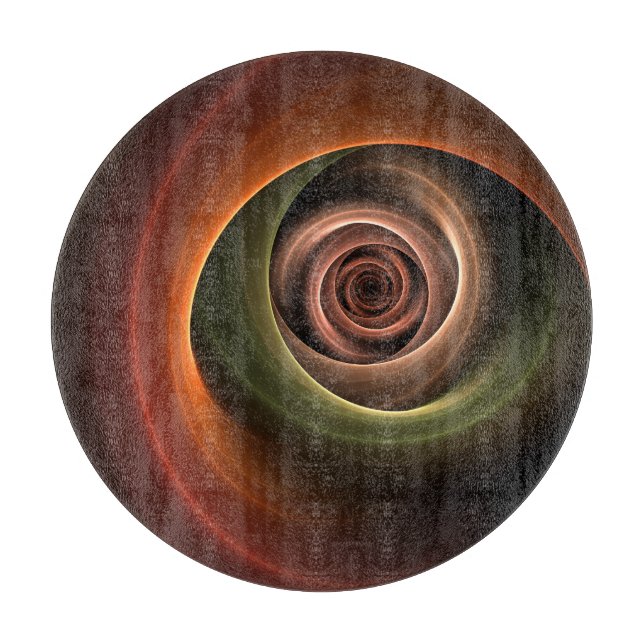 3D Abstrakt Warm Färg Modern Fractal Art i Spiral (Framsidan)