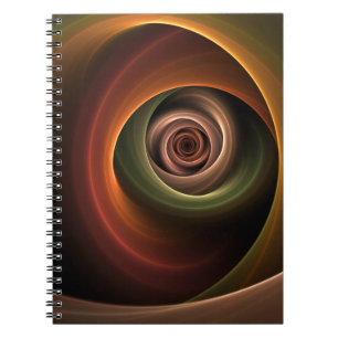 3D Abstrakt Warm Färg Modern Fractal Art i Spiral Anteckningsbok