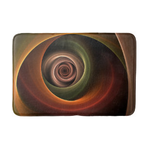 3D Abstrakt Warm Färg Modern Fractal Art i Spiral Badrumsmatta