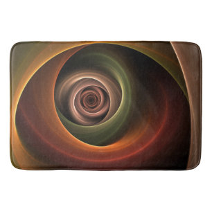 3D Abstrakt Warm Färg Modern Fractal Art i Spiral Badrumsmatta