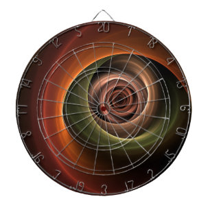 3D Abstrakt Warm Färg Modern Fractal Art i Spiral Darttavla