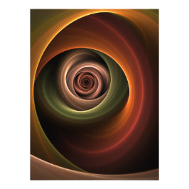 3D Abstrakt Warm Färg Modern Fractal Art i Spiral Fototryck