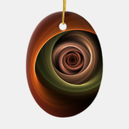 3D Abstrakt Warm Färg Modern Fractal Art i Spiral Julgransprydnad Keramik