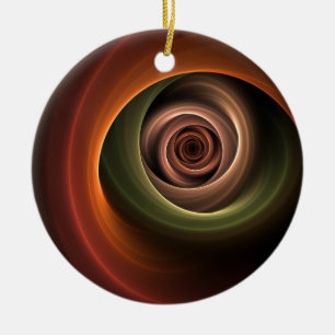 3D Abstrakt Warm Färg Modern Fractal Art i Spiral Julgransprydnad Keramik