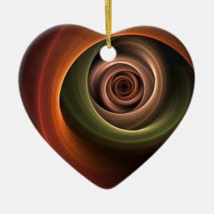 3D Abstrakt Warm Färg Modern Fractal Art i Spiral Julgransprydnad Keramik