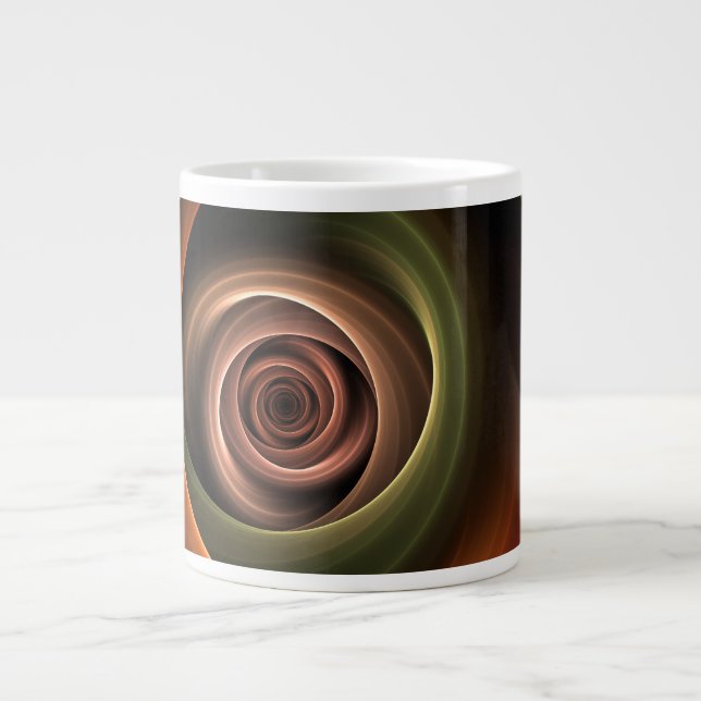 3D Abstrakt Warm Färg Modern Fractal Art i Spiral Jumbo Mugg (Framsidan)