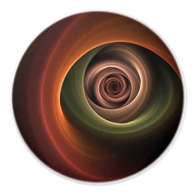 3D Abstrakt Warm Färg Modern Fractal Art i Spiral Knopp (Framsidan)