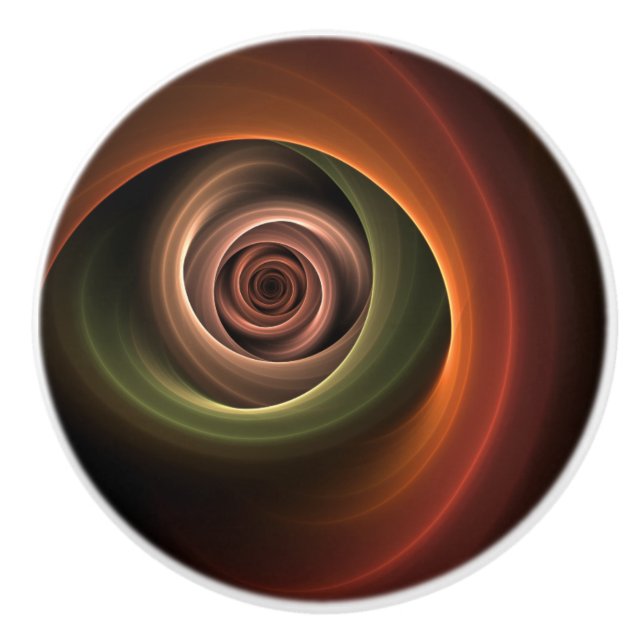 3D Abstrakt Warm Färg Modern Fractal Art i Spiral Knopp (Framsidan)