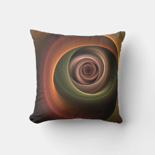 3D Abstrakt Warm Färg Modern Fractal Art i Spiral Kudde