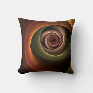 3D Abstrakt Warm Färg Modern Fractal Art i Spiral Kudde