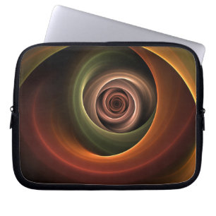 3D Abstrakt Warm Färg Modern Fractal Art i Spiral Laptop Fodral