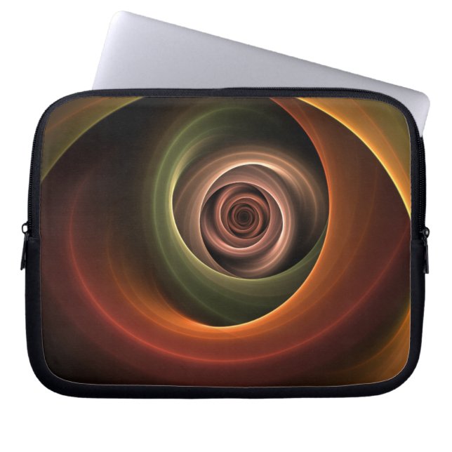 3D Abstrakt Warm Färg Modern Fractal Art i Spiral Laptop Fodral (Framsidan)
