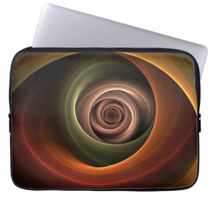 3D Abstrakt Warm Färg Modern Fractal Art i Spiral Laptop Fodral