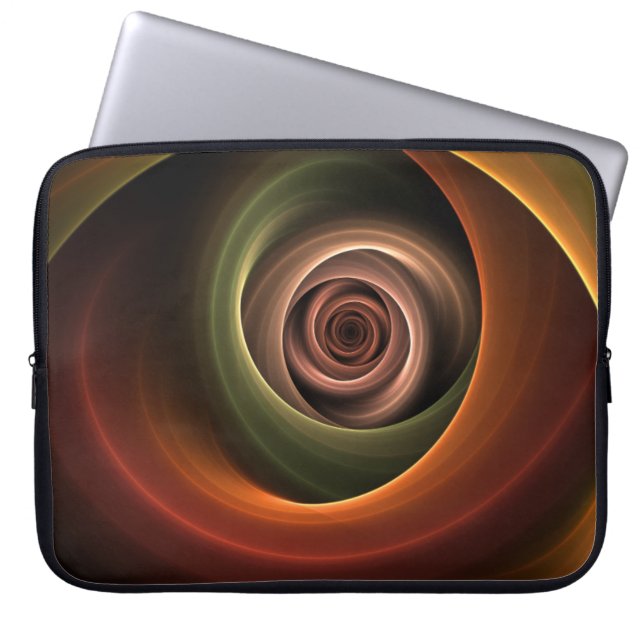 3D Abstrakt Warm Färg Modern Fractal Art i Spiral Laptop Fodral (Framsidan)