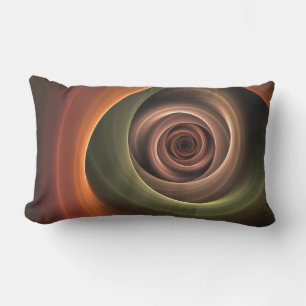 3D Abstrakt Warm Färg Modern Fractal Art i Spiral Lumbarkudde