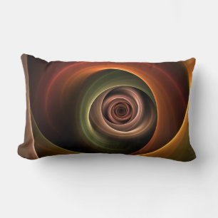 3D Abstrakt Warm Färg Modern Fractal Art i Spiral Lumbarkudde
