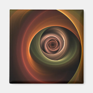 3D Abstrakt Warm Färg Modern Fractal Art i Spiral Magnet
