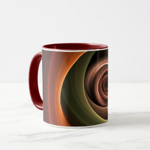 3D Abstrakt Warm Färg Modern Fractal Art i Spiral Mugg