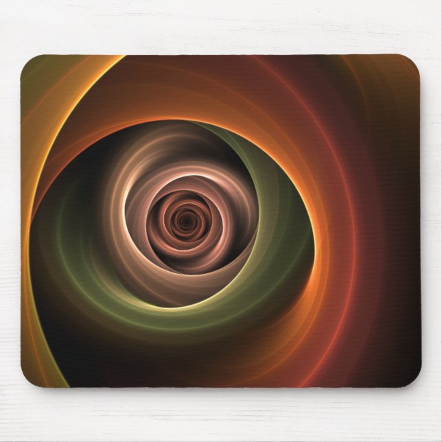 3D Abstrakt Warm Färg Modern Fractal Art i Spiral Musmatta (Framsidan)