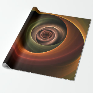 3D Abstrakt Warm Färg Modern Fractal Art i Spiral Presentpapper